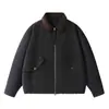 Yidao Vintage 2026 Otoño Nuevo Retro Americano Color Bloque Desgastado Solapa Holgada Chaqueta de Trabajo Detroit para Hombre