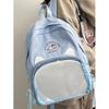 Bolsa Transparente Pain Bag Estilo Soft Girl Japonesa 20cm Mochila de Boneca de Algodão Grande Capacidade Orelha de Gato Fofa Bolsa Escolar Feminina