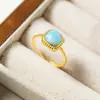 Anillo retorcido cuadrado de plata de ley S925 Nalan con aguamarina, anillo de dedo de diseño exquisito simple de nicho R03699