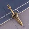 Espada de Hada y Demonio de Latón Puro, Espada del Guerrero Valiente, Regalo Cultural y Creativo Retro, Colgante Llavero de Coche Personalizado, Accesorio Pequeño