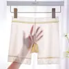 Shorts de Segurança para Mulheres, Calcinhas de Quatro Cantos, Leggings Brancas Duas em Uma, Shorts de Segurança de Seda Gelada de Cintura Alta com Renda