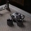 Juego de té de arcilla púrpura para el hogar, que incluye una tetera y cuatro tazas, un juego de regalo de alta gama para uso doméstico, adecuado para ocasiones de negocios y se puede personalizar con un logotipo