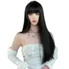 Amazon transfronterizo nueva peluca de moda europea y americana cabello largo liso flequillo al aire peluca tocado fabricantes en stock