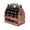 Cesta de Cerveja de Madeira Retrô com Abridor de Garrafa, Cesta de Vinho Criativa Destacável, Cesta de Armazenamento de Cerveja para Bar KTV