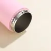 Nueva Taza Portátil Mini de Paja Personalizable para Coche 12 oz Taza de Café Acero Inoxidable 304 Tapa de Silicona Taza Térmica