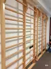 Barras de parede internas de madeira para escalada em casa, estrutura para alongamento das pernas, barra fixa, sala de dança, instalações, estrutura para treinamento de fitness e reabilitação