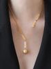 Frosted Bean Gold Titanium Steel Light Colar de luxo com cor-livre de cor elegante Collarbone Chain simples All-match joias para as mulheres
