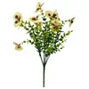 Folhas de eucalipto-amazônico, amor-perfeito tricolor, phalaenopsis, flores artificiais, flores falsas para decoração de casa e casamento, arranjos florais para exterior