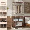 Arara de metal estilo japonês com 60cm de profundidade para instalação, guarda-roupa aberto autoportante, closet, prateleira montada, rack de armazenamento para guarda-roupa