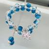 Nova pulseira de esmalte floral com borboleta para mulheres design de nicho ins estilo Mori fada doce amigas pulseira de contas coloridas para mulheres