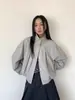 Chaqueta de Solapa de Pie con Pliegues Otoño Temprano para Mujer 13 Líneas Nuevo Estilo Coreano Normcore Ropa Perezosa Gama Alta 50182