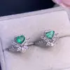 Anel de Esmeralda Natural Pedra 6*6mm, Tamanho Ajustável, Não Precisa Ser Dimensionado para Caber na Circunferência do Dedo, Cravação em Prata S925, Acabamento Fino, Processo de Galvanoplastia