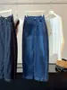 Saia Maxi Jeans de Cintura Alta com Fenda Transfronteiriça Feminina Outono Novo Estilo Lavada Cobre os Quadris Emagrecedora Justa ao Corpo Lápis