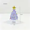 Árvore de Natal de Vidro Esmaltado Zibo com Luzes, Presente de Mesa de Natal de Vidro Escovado, Luminária Noturna, Ornamento Decorativo