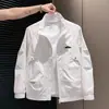 Nueva moda de primavera chaqueta de trabajo con cuello mao para hombre, ropa exterior casual versátil de moda para exteriores, corte holgado