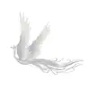 Adesivos de Tecido Bordados Fênix Estilo Chinês Dinastia Han Leque Dragão e Fênix Patch DIY Adesivos Decorativos Adorno de Casamento Grampo de Cabelo Adesivos de Tecido