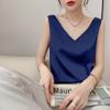 Ombro largo frente e costas V-neck camisole terno feminino primavera e outono com base casaco sexy temperamento cetim atacado