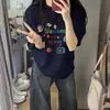 Camiseta Divertida con Estampado de Dibujos Animados para Mujer Verano 2026 Nueva Talla Grande Estilo Coreano Ins Holgada y Versátil Algodón Puro Top de Manga Corta
