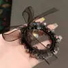 Anel de Cabelo de Pérola com Diamante Flash Exquisito Corda de Cabelo de Rede Super Fada Corda para Rabo de Cavalo Moda Acessórios de Cabelo Bola Explosiva