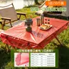Mantel desechable con banda elástica, tapete enrollable para mesa de camping, cuadrado, engrosado, impermeable y a prueba de aceite, cubierta de mesa para picnics al aire libre