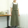 Delantales de Algodón y Lino Transfronterizos con Logo Personalizado para Restaurantes Japoneses y Coreanos, Floristerías, Cafeterías, Nuevos Delantales Anti-Manchas, Ropa de Trabajo al por Mayor