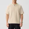 Ropa para Hombre Xintang 2026 Verano Nueva Camiseta de Manga Corta con Cuello Alto Estilo Americano para Hombre, Top Camiseta Corta Ligera