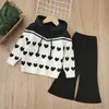 Conjunto de Dos Piezas de Suéter para Niña 2024 Otoño e Invierno Nuevo Estilo Conjunto de Sudadera de Punto y Pantalones para Niños
