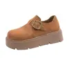 2026 cm zapatos casuales para mujer con altura aumentada y suelas gruesas nueva moda de otoño estilo de cobertura total retro antideslizantes color camel