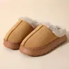Nuevos Zapatos de Casa Cerrados de Algodón Estilo 2026 para Mujer, Zapatillas de Invierno de Gamuza para Interiores Cómodas, de Suela Gruesa, Versátiles, de Suela Suave