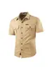 Comércio Transfronteiriço Amazon 2026 Roupa de Trabalho Casual de Alta Qualidade Europeia e Americana Camisa Masculina de Verão Manga Curta Gola Reversível
