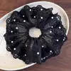 Anel de cabelo de pérola de malha de renda para intestino grosso feminino super fada suave bola de renda corda de cabelo primavera novos acessórios de cabelo doces