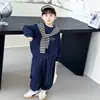 Q068 Conjunto de Primavera y Otoño para Niños Nuevo Estilo Coreano Moda Sudadera Conjunto de Dos Piezas para Niños Pequeños Ropa Casual de Moda