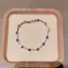 Pulseira de Flor de Diamante Brilhante Simples de Moda de Luxo Cristal Flor de Cristal Retrô Única de Nicho Exquisita Joia de Pulseira de Luxo Leve