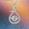 Sterling prata moissanite inteligente gota de água clavícula colar de clavícula moda feminina high-end all-match bolsa presente de aniversário cross-border atacado