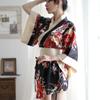 Lencería sexy Pinxian, kimono japonés con escote en V profundo, bonito y divertido juego de rol, bata de baño para mujer, transfronterizo