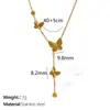 Colar de Aço Titânio Luxo Leve Borboleta Dourada Pingente Corrente Clavícula Feminino Fashion Versátil Joia com Toque de Luxo Tendência de Personalidade