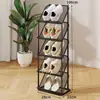 Zapatero de Hierro para Balcón de Casa, Colgador de Sandalias Multifuncional de Pie para Interiores, Estante de Almacenamiento Simple