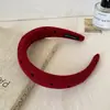 Diadema de Año Nuevo de Alta Gama para Mujer, Diadema Festiva Roja, Pasador Versátil Hecho a Mano, Accesorio para el Cabello de Corona Alta para Lavarse la Cara