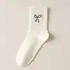 Meias Empilhadas com Laço para Mulheres, Meias Longas Estilo Ballet Doce para Primavera e Verão, Absorventes de Suor, Resistentes a Odores, Meias de Cano Médio Sem Costura Altamente Elásticas
