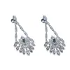 Pendientes de botón con colgante de gota de agua hueca de circón de aguja plateada, pendientes de lujo ligero de alta gama, temperamento, exquisitos, versátiles, nicho para mujer