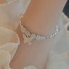 Pulsera de mariposa Menghui para mujer, nueva pulsera de jade con mariposa de plata rota de estilo chino, diseño simple que combina con todo, pulsera de alta calidad a la moda