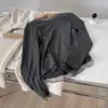 Camiseta de Manga Larga con Cuello Redondo, Empalme de Malla, Falso Dos Piezas, Elástica, Versátil, Aspecto Adelgazante, Hombro Derecho, Estilo Otoño e Invierno, Camisa para Superponer