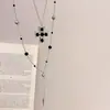 Colar Longo Personalizado Sexy Y2K Subcultura Cruz de Diamante Negro Empilhado Feminino Nicho Gótico Punk Corrente para Clavícula