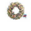 Corona de Flores Artificiales Transfronteriza Decoración Floral de Puerta para Primavera y Verano Decoración de Ventana de Casa Corona de Flores Artificiales Festiva Decoración de Puerta