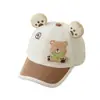 Gorra de Béisbol Infantil con Logo de Oso para Primavera y Otoño, Gorra de Dibujos Animados con Visera Curva, Sombrilla Ajustable para Uso al Aire Libre