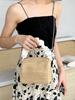 Liquidación - Bolso Tejido de Paja para Mujer, Bolso de Mano con Pliegues, Bolso Cruzado Color-Blocking, Bolso Cubo, Estilo Fresco y Único, Bolso de Cadena