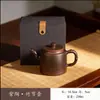 Bule de Argila Roxa Modelo Novo com Minério Original para Uso Doméstico, Bule Individual, Bule de Argila Roxa Feito à Mão, Bule de Conjunto de Chá, Bule com Nó de Bambu, Tamanho Grande