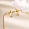Moda Transfronteiriça Europeia e Americana Brincos em Forma de U Exquisitos Cravejados de Diamantes Brincos Versáteis Elegantes em Forma de Cobra Novo Estilo 2025