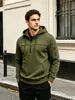 Sudadera con capucha para hombre, estilo primavera/otoño, forro polar, con bolsillos con cremallera, ropa deportiva casual, color liso, estilo pullover