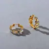 Pendientes Asimétricos de Lujo Ligero Retro Estilo Francés Incrustados con Circonita Exquisitos Versátiles de Moda Tendencia Diseño Pendientes
